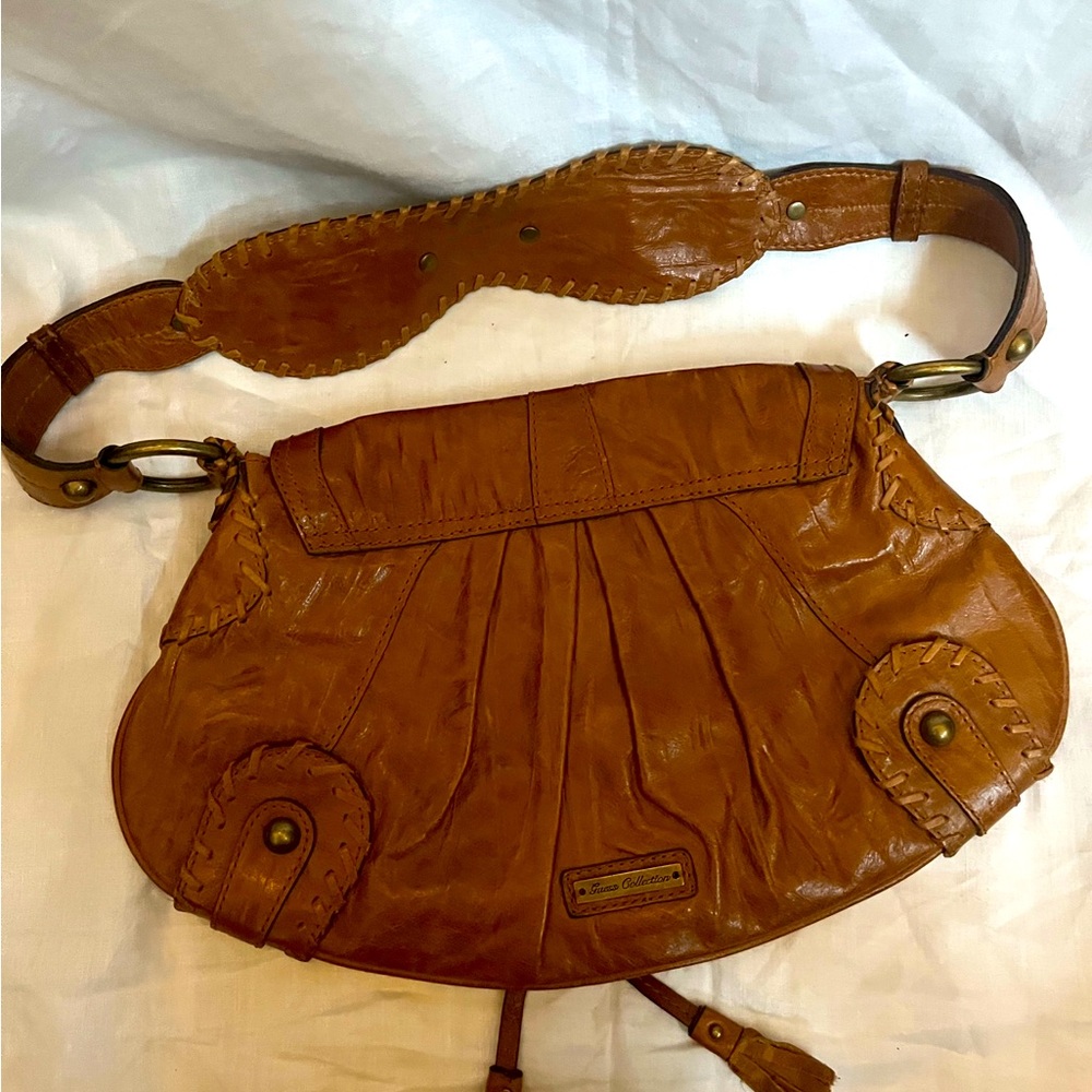Guess Collection Brown Leather Hand Bag
